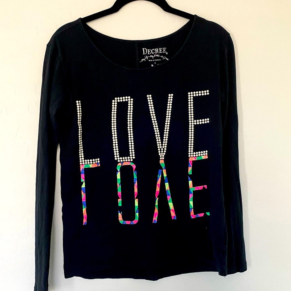 Decree Long Sleeve Black Shirt/ Size Small